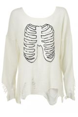Wildfox Wildfox Sparkly Skeleton Knit Clean White