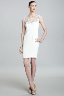 Marchesa Couture Illusionneck Cocktail Dress - Lyst