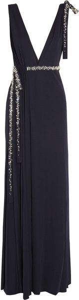 Azzaro Martha Crystal-Embellished Jersey Gown - Lyst