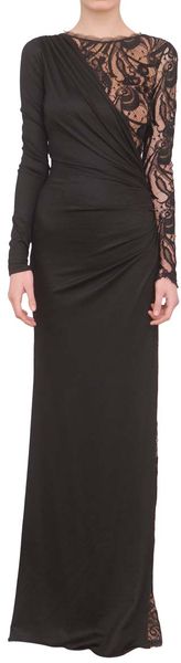 Emilio Pucci Long Wool Dress with Lace - Lyst