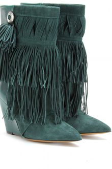 Isabel Marant Jacob Fringed Wedge Boots - Lyst