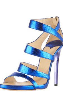 Jimmy Choo Gretchen Crushed Metallic Sandal - Lyst