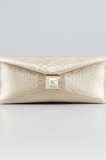 Kara Ross Prunella Metallic Python Clutch - Lyst
