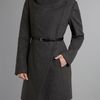 Kenneth Cole Twill Belted Wool Coat in Gray (grey) - Lyst