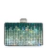 Lanvin Crystal Embellished Box Clutch in Green (grey) - Lyst