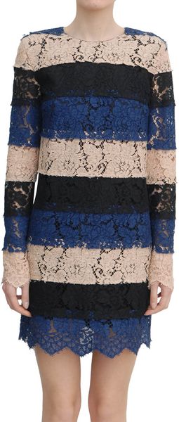 Msgm Cotton Lace Dress in Multicolor (multi) - Lyst