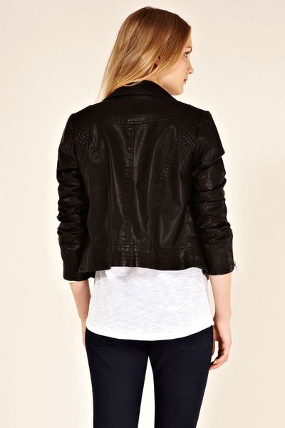 oasis black leather jacket size s | eBay