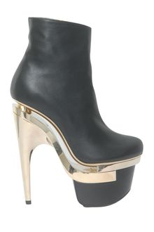 Versace Leather Ankle Boot With Plateau - Lyst