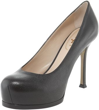 Yves Saint Laurent Tribtoo Midheel Textured Platform Pump - Lyst
