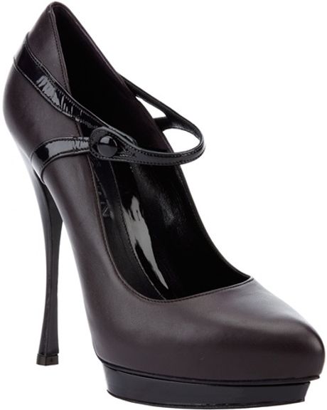 Alexander Mcqueen Stiletto Mary Janes in Black (plum) - Lyst