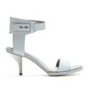 Alexander Wang Inna Leather Sandals with Stacked Heel in White (mercury) - Lyst