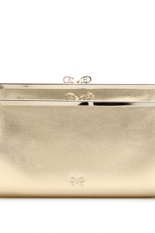 Anya Hindmarch Anya Hindmarch Luce Metallic Leather Foldover Clutch - Lyst