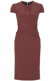 Burberry Prorsum Crepe Dress with Pleated Trim - Lyst