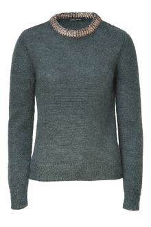 Cedric Charlier Charcoal Mohair and Silk Blend Pullover - Lyst