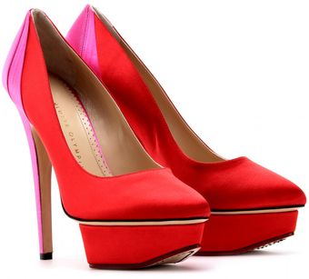 Charlotte Olympia Masako Satin Platform Pumps - Lyst