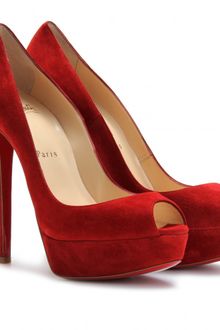 Christian Louboutin Banane 140 Suede Platform Peeptoe Pumps - Lyst