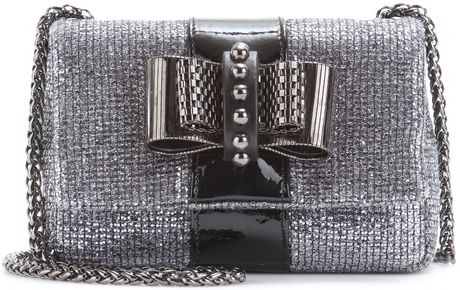 Christian Louboutin Sweet Charity Lady Glitter Clutch in Silver - Lyst
