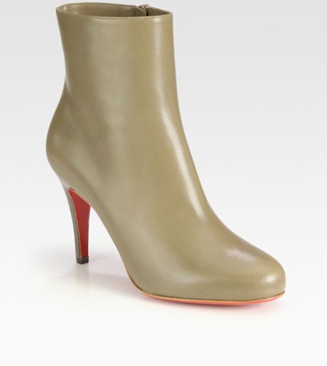 Christian Louboutin Bello Leather Ankle Boots in Brown (taupe) - Lyst