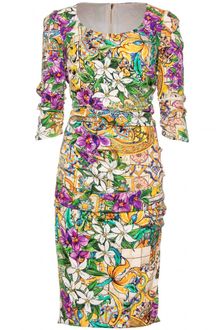 Dolce & Gabbana Ruched Dress - Lyst