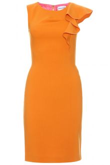 Emilio Pucci Crepe Dress with Ruffled Trim - Lyst