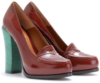 Fendi Brogued Boxcalf Platform Loafers - Lyst