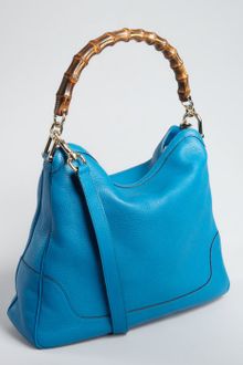 Gucci Cerulean Leather Diana Bamboo Handle Tote - Lyst