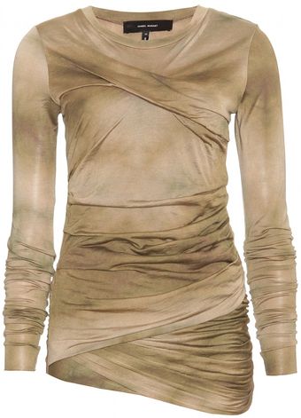Isabel Marant Cassia Draped Tie Dye Printed Top - Lyst