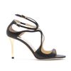 Jimmy Choo Ivette Wetlook Leather Sandals in Black - Lyst