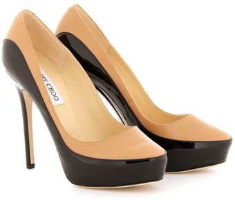 Jimmy Choo Sepia Patent and Leather Pumps - Lyst