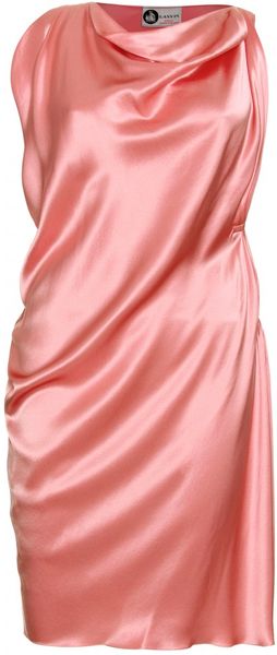Lanvin Draped Silk Dress - Lyst