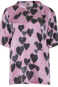 Lanvin Silk Printed Top with Hearts - Lyst