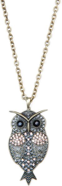Mango Owl Pendant Necklace in Silver (94) - Lyst