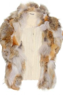 Miu Miu Ribbed Knit Vest with Fur Trimmed Overlay - Lyst