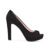 Miu Miu Suede Peeptoes with Glitter Soles in Black - Lyst