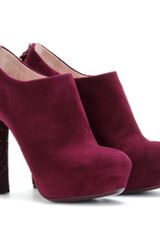 Miu Miu Suede Ankle Boots with Glitter Soles