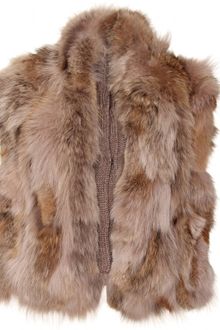 Miu Miu Ribbed Knit Vest with Fur Trim - Lyst
