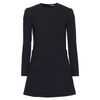 Miu Miu Long Sleeve Wool Shift Dress in Blue (navy) - Lyst