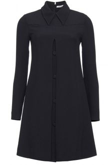 Miu Miu Crepe Dress with Pointed Collar - Lyst
