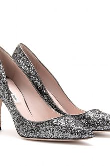 Miu Miu Glitter Pumps - Lyst