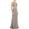 Narciso Rodriguez Top Stitched Bodice Gown in Gray (silver) - Lyst