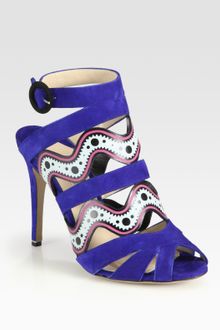 Nicholas Kirkwood Ric Rac Suede Painted Leather Sandals - Lyst