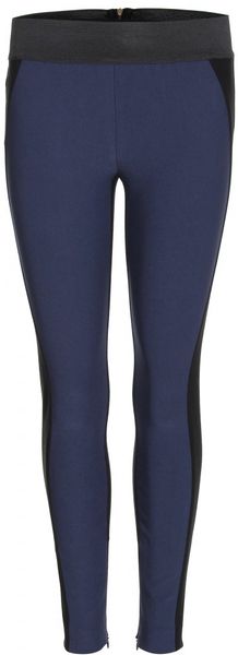 Stella Mccartney Two Tone Stretch Trousers in Blue (black) - Lyst