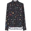Stella Mccartney Printed Silk Blouse in Blue (navy) - Lyst