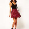 Sugarhill Foxy Chiffon Skater Skirt in Red (burgundy) - Lyst