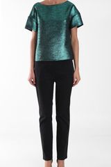 Tibi Lurex Jacquard Top