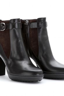 Tod's Twotone Ankle Strap Booties - Lyst