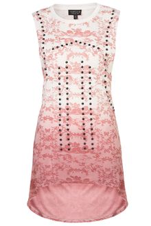 Topshop Floral Print Studded Tunic - Lyst