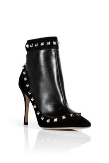 Valentino Black Rockstud Ankle Boots - Lyst