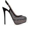 Valentino Carol Crystal Embellished Suede and Mesh Slingbacks in Black - Lyst
