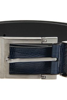 Versace Croc Embossed Leather Belt - Lyst